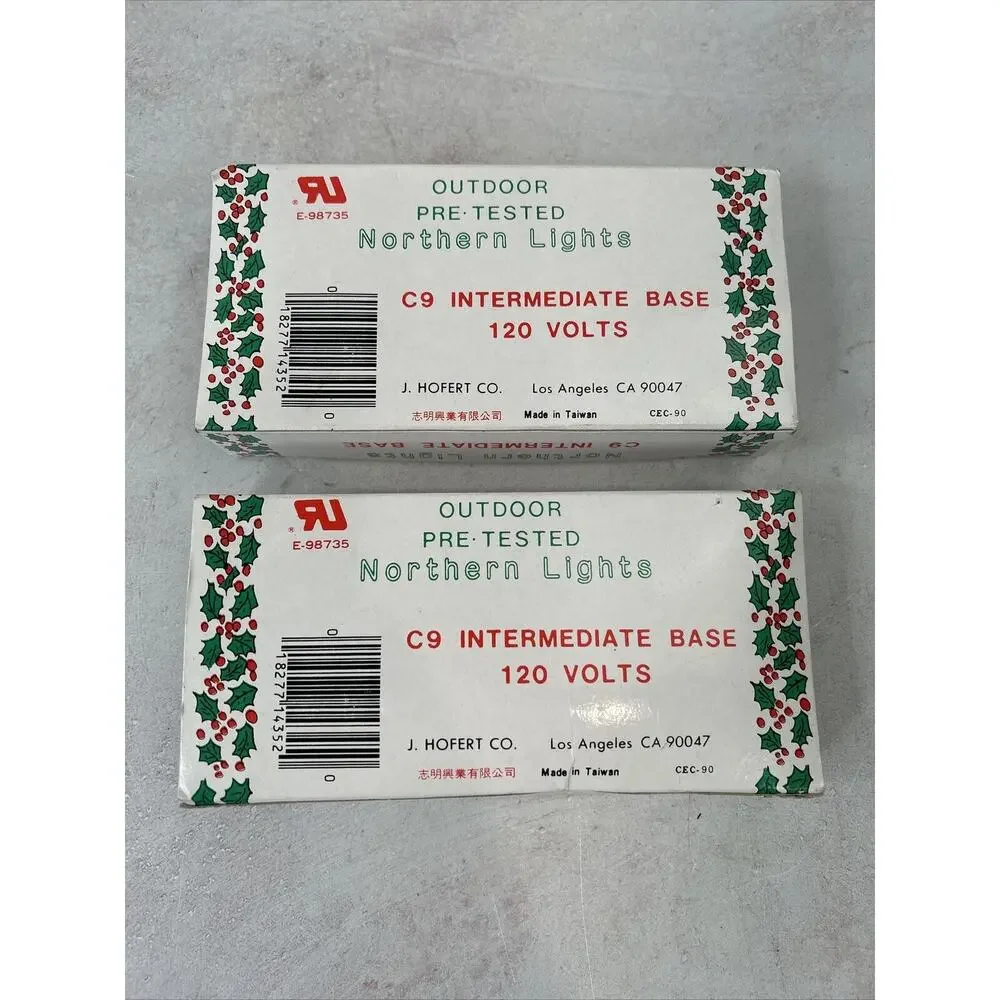 Lot Of 2 Packs‎ Vintage Clear Outdoor Christmas Lamp Bulbs Lights C.9 120 Volts